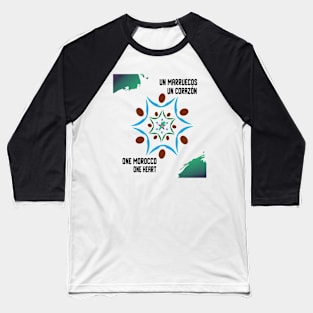 one morocco one heart Proud Morocco Flag Gift Moroccan Lovers For Men's Women's Baseball T-Shirt